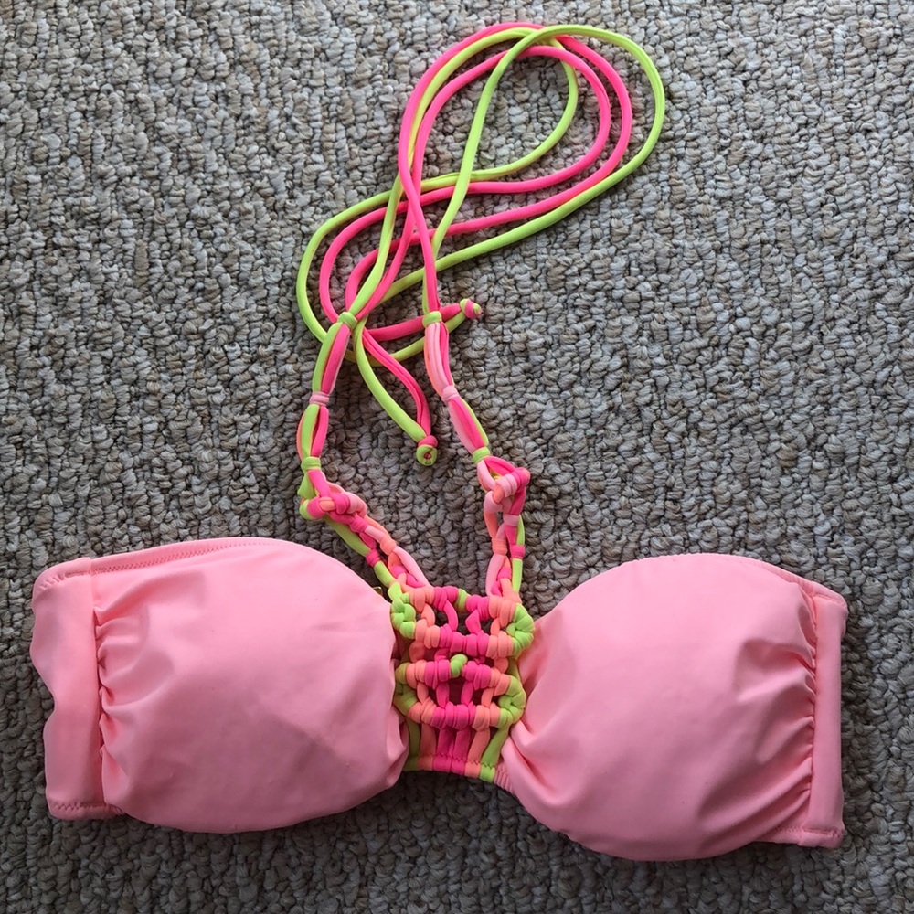 Neon Bikini Top / strap Bikini knot top